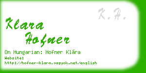 klara hofner business card